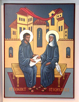 Artwork of St. Benedict and Scholastica